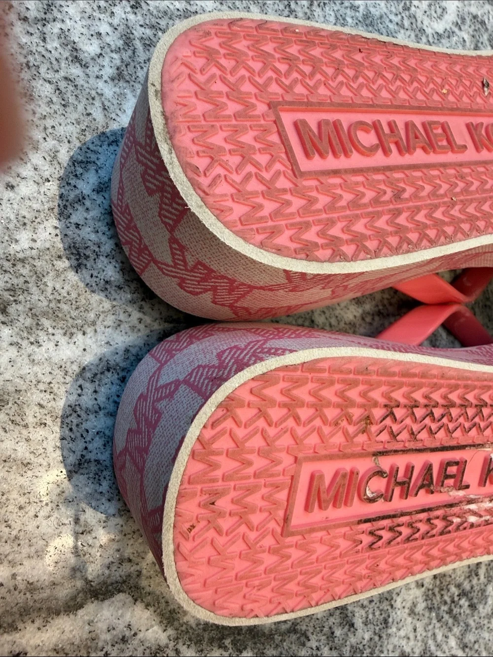 Michael Kors Coral Pink Logo Flip Flop Sandals